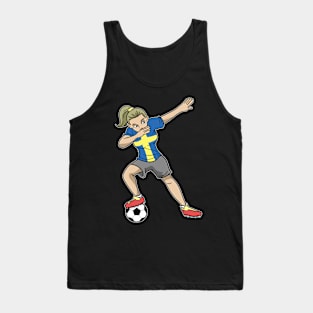 Soccer Sweden Soccer Player Girls Tank Top